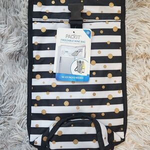 PackIt Black and Gold Wine Tote